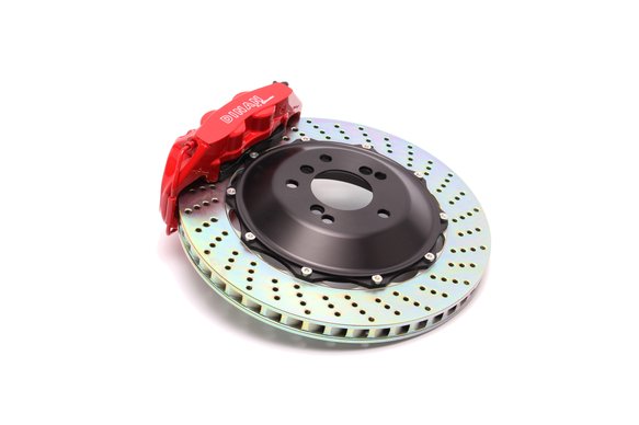 Dinan by Brembo Rear Brake Set - 2015-2021 BMW M2/M3/M4 Rear - Red Calipers - Drilled - F80/F82/F83/F87